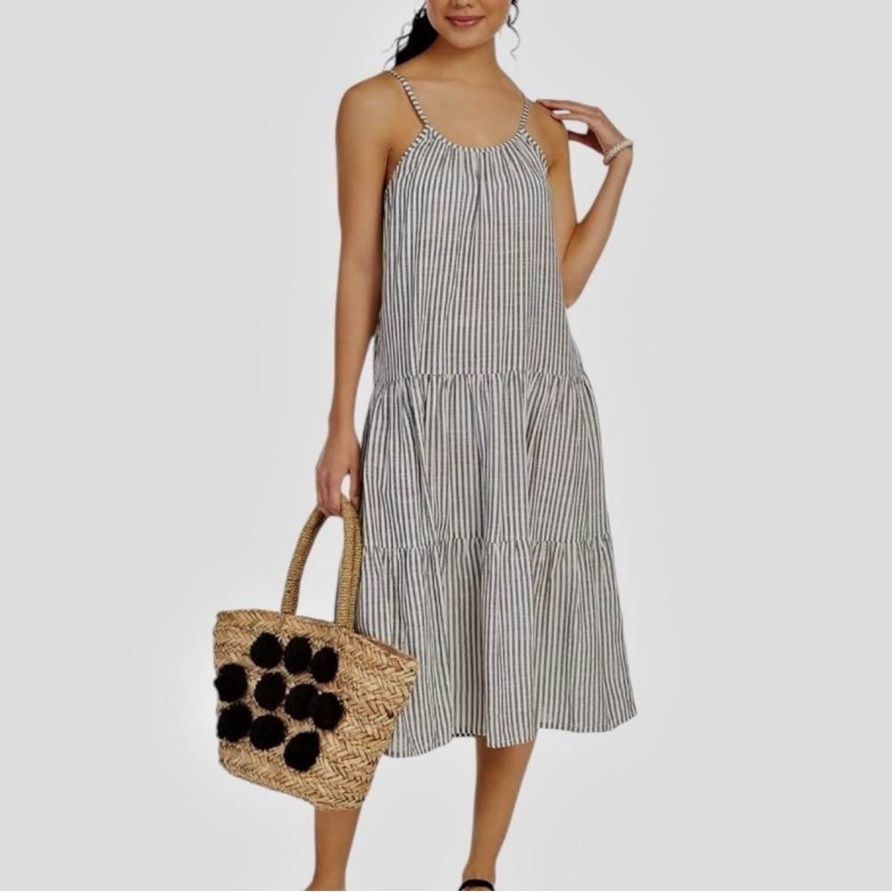NWT Raviya Stripe Midi Dress/Cover Up Cotton Medium